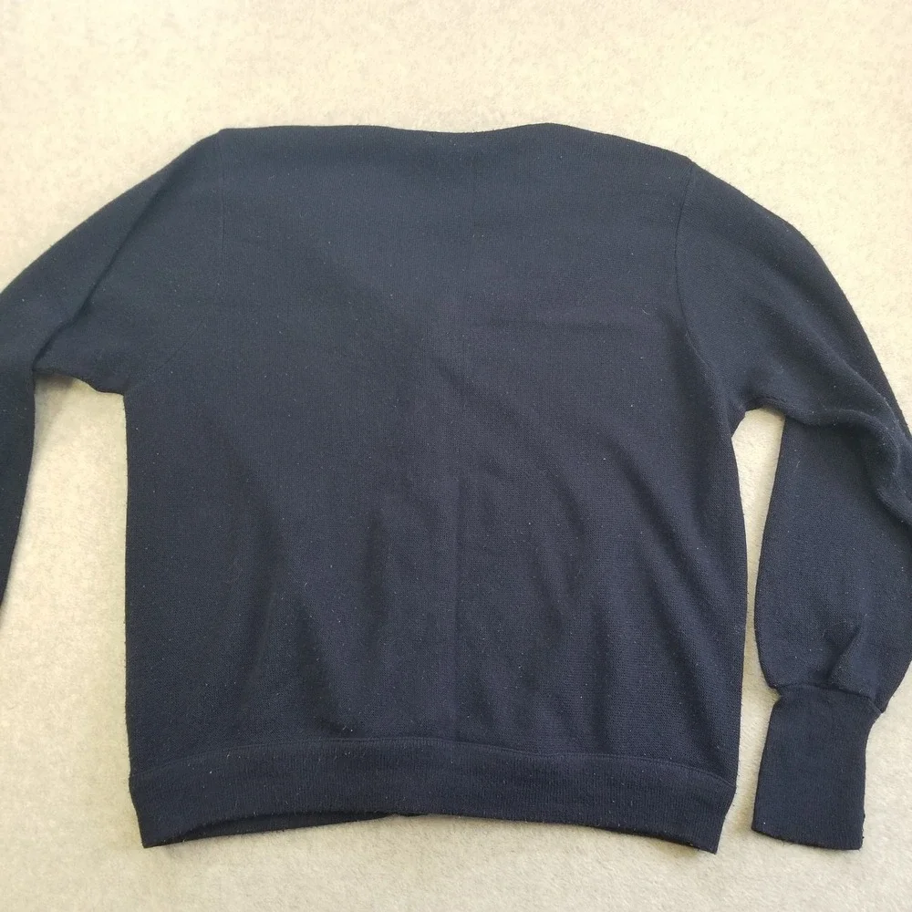 IZOD Cardigan Sweater Mens Large Navy Blue Button-Up Knit‎ VTG 90s Classic